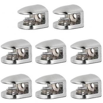 Fixations de Verre Zine 8pcs 2x2cm Argent