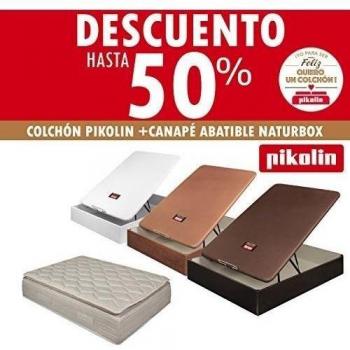 COLCHÓN PIKOLIN PILLOW TOP 33CM + CANAPÉ ABATIBLE NATURBOX 32CM