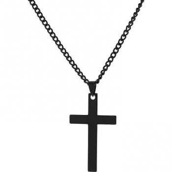 Collier croix argenté pour homme