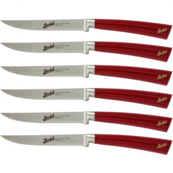 Set di 6 coltelli da bistecca Elegance acciaio rosso