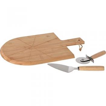 Bambus Pizza-Schneidebrett Set 3-teilig 43x30 cm