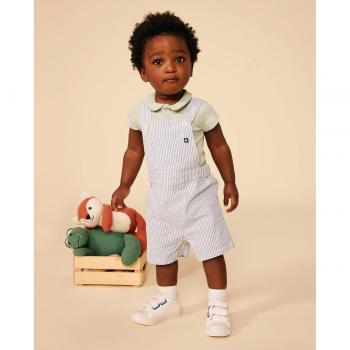 Petit Bateau Latzhose Ringel blau 74
