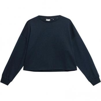 Damen Sweatshirt ohne Kapuze 4F Schwarz