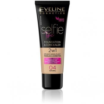 Eveline Selfie Time 2in1 Foundation & Concealer maquillaje de larga duración 2 en 1 04 Natural 30 ml