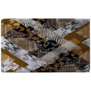 Benjamin Tate Geometric Snake Skin Kitchen Towel – Natural Brown