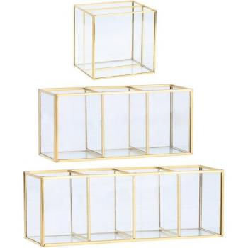 Cristal transparente para almacenamiento de maquillaje