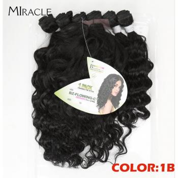 Miracle 7PCS Ombre Blonde Water Wave Synthetic Hair Extensions with Closure