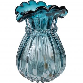 Cristal Turquesa Florero Decorativo