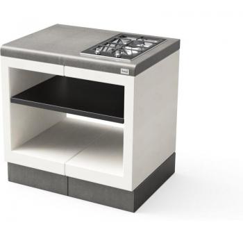Support de barbecue en béton gris et blanc