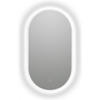 Miroir Lumineux Ovale 50x90 cm – Contrôle Touché, Bord Acidifié