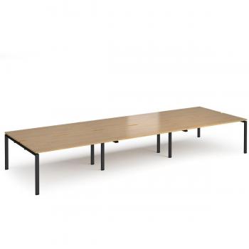 Adapt 6 Seater Back to Back Straight Black Frame Cluster Desks