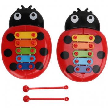 2pcs Colorful Ladybird 8-Note Xylophone for Baby and Kids