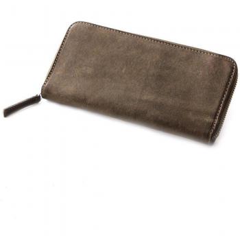 Cartera Longa de Couro con Zíper y Boosters