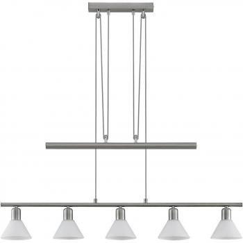 Bealia Adjustable 5-Light Pendant Fixture in Silver, E14