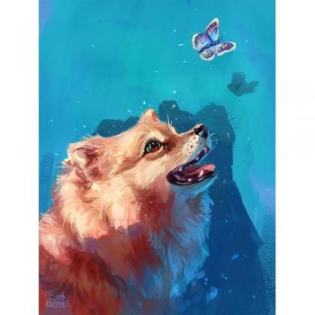 Diamond Painting Canvas: Rhino Rhinestone Design, 20x30cm