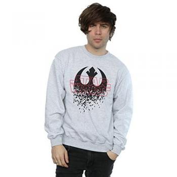 Sudadera Star Wars para hombre The Last Jedi emblema fracturado, talla L, gris