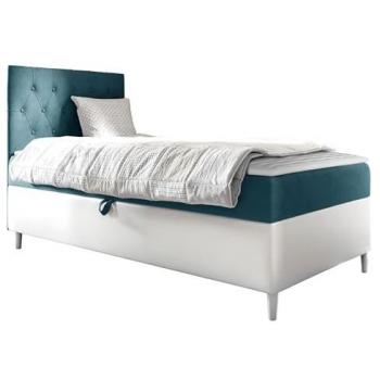 Letto Continentale Singolo con Rete a Doghe Baltimore 171, 90x200, Eco pelle