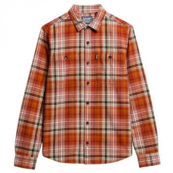 Camicia Vintage Superdry Con Motivo Check Arancione