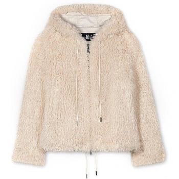 Luisa Cerano Damenjacke in Creme mit Felloptik Größe 36