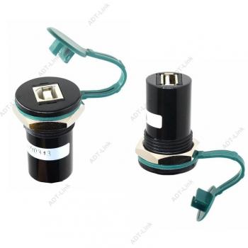 Conector Montura USB 22 mm Tipo B Hembra con Cubierta Antipolvo