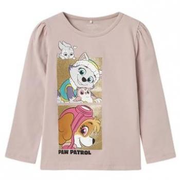 Camiseta 'NMFJOANA PAW' oro/lila/rosa claro/blanco