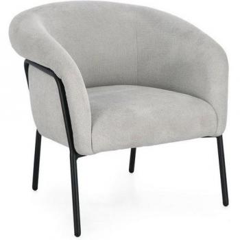 Fauteuil Contemporain 71x70x70,5 cm Gris et Noir