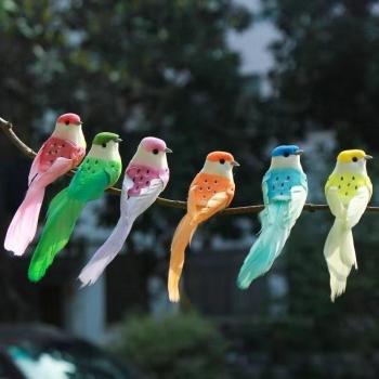 12pcs Box of Artificial Garden Birds