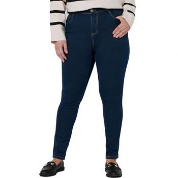 High‑Rise Indigo Skinny Jeans for Women (Size 30L) – Evans