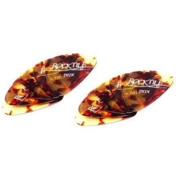 12 klassische Teardrop-Plektren Stärke Thin in Braun für Gitarre und Bass