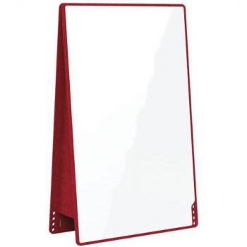 PLAYROOM Whiteboard PLAYBOARD, e3-emaillierter Stahl, weiß, Recycling-PET-Rahmen rot, B 750 x H 1180 mm