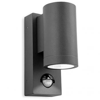 Aplique de pared con sensor Shelby, 1 bombilla, grafito