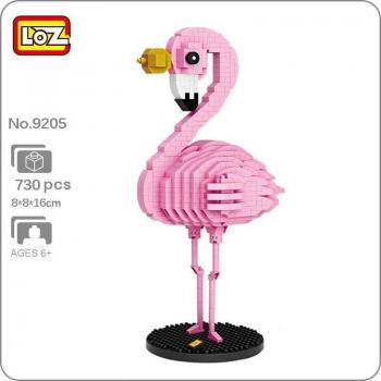 LOZ 9205 Cartoon Flamingo Roze Vogel Blokken Speelgoed
