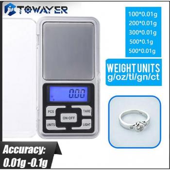 Mini-Waage mit 0,1g Teilung und Beleuchtung