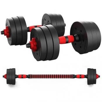 Mancuernas 2‑en‑1 FitnessTech 20kg con Barra Ajustable