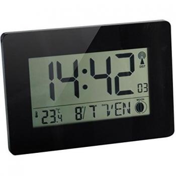 CEP Orium Wanduhr, Funkuhr, schwarz