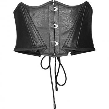 Accesorio Gótico: Corsé de Cuero Sintético con Cinturón Ancho
