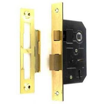 Securit 3 Lever Lock for Sashes, BP 75mm, Gold Color