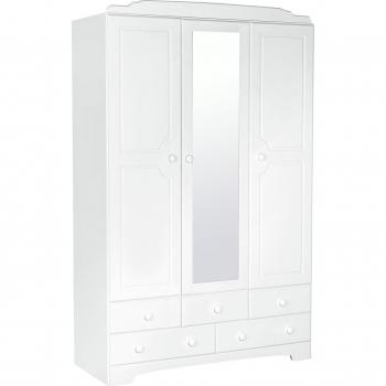 Durham 3 Door Wardrobe with Mirror and 5 Drawers