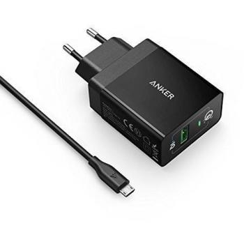 Anker PowerPort+1 18W USB Ladegerät mit Quick Charge 3.0 und Power IQ + 0.9m Micro USB Kabel