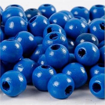 Perles en bois diamètre 10 mm bleu 20 g