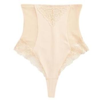 Nachtblüte Rosa Nude Superspannende Taillengürtel-Thongs für den festen Bauch