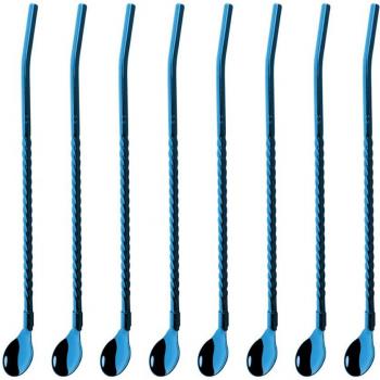 304 Stainless Steel Colorful Straw & Beverage Scoops – 8 Pack