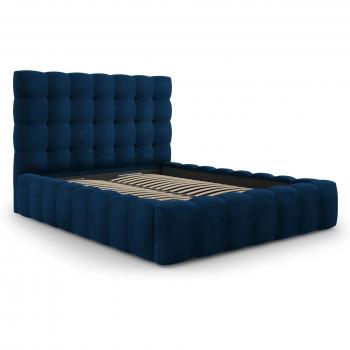 Cama Azul Regio con Baúl y Cabecero de Terciopelo