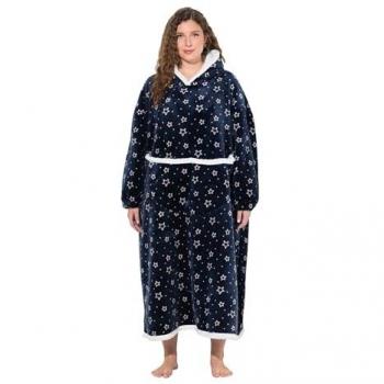 Ulla Popken Kapuzen-Poncho für Damen, plüschig und bequem