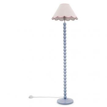 VALUELIGHTS Powder Blue Bobbin Floor Lamp with Scallop Shade