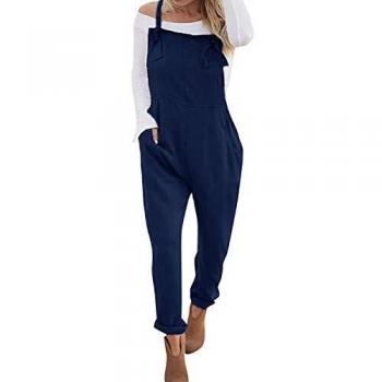 Mono Elegante VONDA Mujer Sin Mangas Azul Oscuro con Bolsillos 3XL