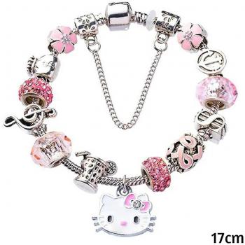 Bracelet Chic Hello Kitty avec Tête de Chat et Perles