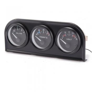 Car 3-in-1 Gauge Kit: Voltage, Water Temp, Oil Pressure & Tachometer