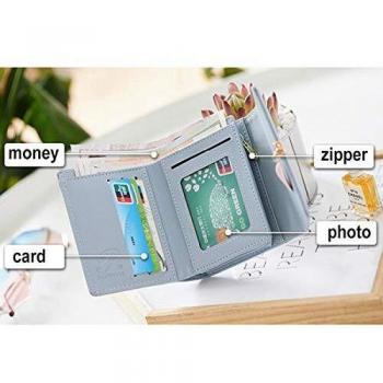 ZhengYue Damen‑Portemonnaie – graues, leichtes PU‑Leder‑Zubehör