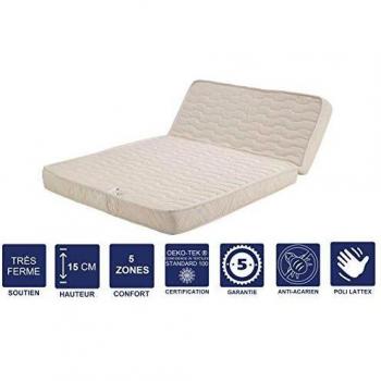 Matelas BZ 160x200 x 15 cm Très Ferme + Oreiller Visco
